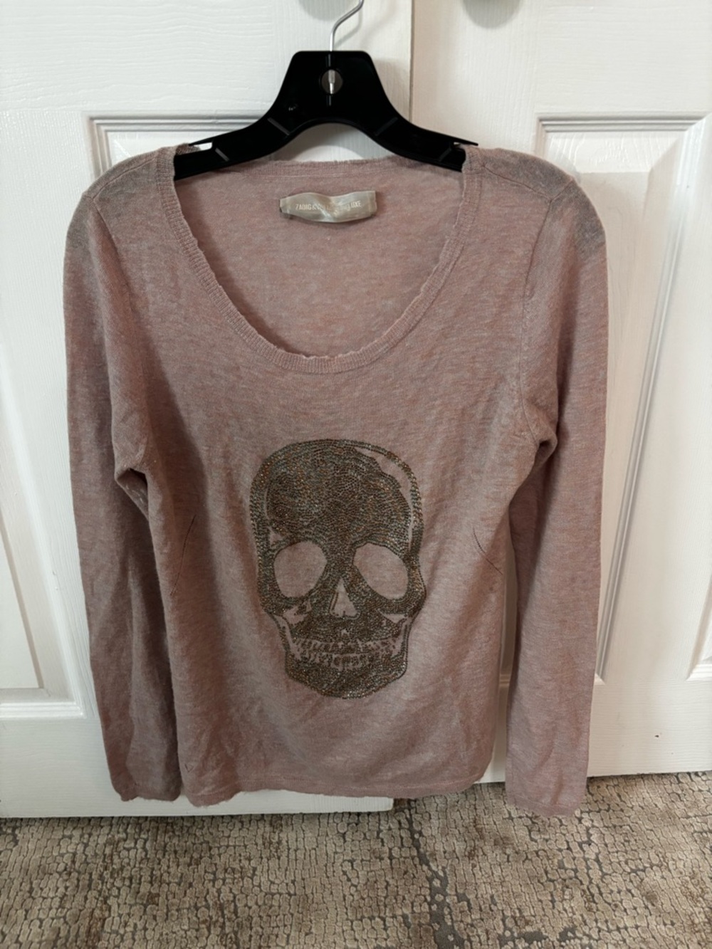 Zadig and Voltaire cashmere Skull Embellished Long Sleeve Sweater size M